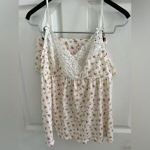 Victoria’s Secret White Floral Babydoll Chemise Eyelet Top & SHORTS SET SMALL